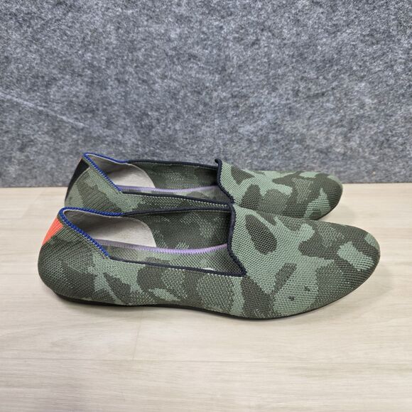 Rothy's The Loafer Olive Camo Green Round Toe Flat Shoes Womens Size 8 - Picture 1 of 8